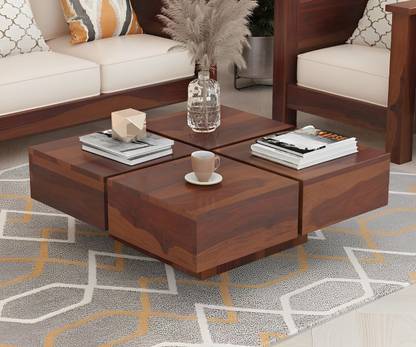 NMT FURNITURE Solid Sheesham Wood Square Coffee Tablw For Living Room, Hotel, Café . Solid Wood Coffee Table