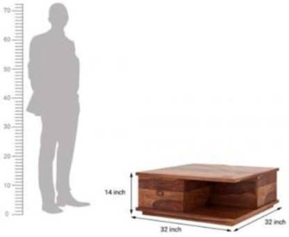 Credenza Coffee Table with 2 Drawers Storage Solid Wood Coffee Table