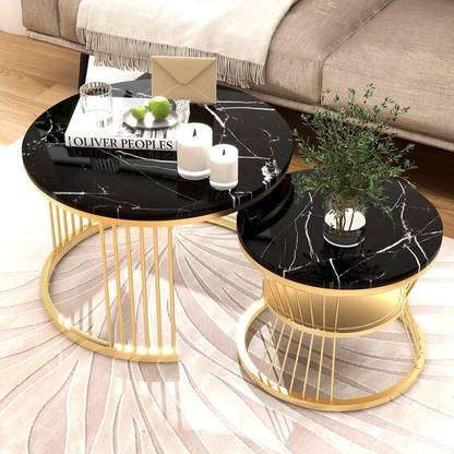 TheCraftory Coffee Table Black Engineered Wood Coffee Table