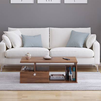 FURNEASER Livik Tea Table, Sofa Set Table, Centre Table for Hall, Engineered Wood Coffee Table