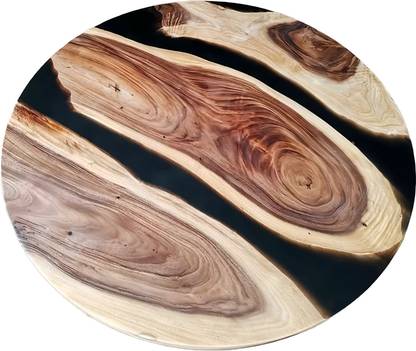 CaromStudios Handmade Centre Table / Dining Table with Custom Epoxy Resin Ocean Top Solid Wood Coffee Table
