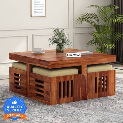 Allie Wood Petlin Sheesham ( Rosewood ) Solid Wood Coffee Table