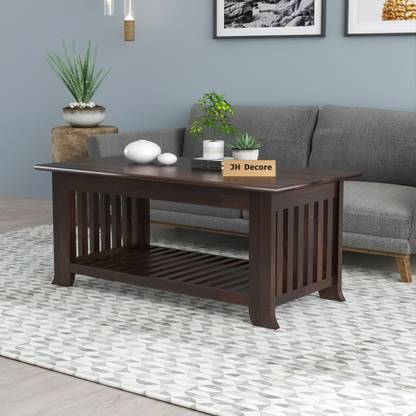 Jh Decore Sheesham Wood Coffee/Center Table |Finish:-Walnut | Solid Wood Coffee Table