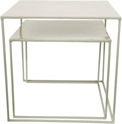 livingwithelan Cube Nesting Metal Side Tables, Set of Two Metal Coffee Table