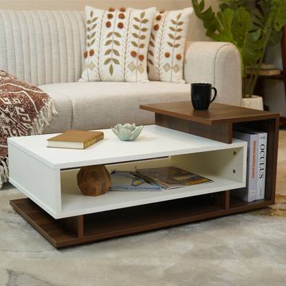 Wooden Street Jevon Coffee Table | Dual Finish Centre Table for Living Room With Open Storage Engineered Wood Coffee Table