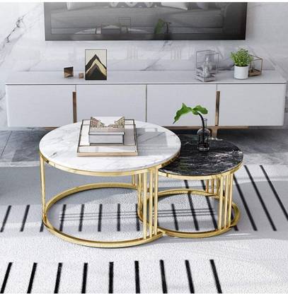 Sparklewood SPARKLEWOOD Coffee Tables for Living Room 2-Piece Space-Saving Set Perfect Engineered Wood Coffee Table