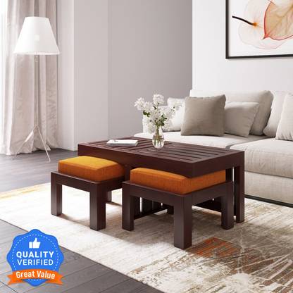 Flipkart Perfect Homes PureWood Sheesham Coffee Table  (Finish Color – Mahogany, Pre-assembled) at Rs. 7799