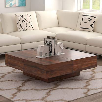 Dholamaru Solid Sheesham Wood Coffee Table | Centre Table For Living Room | Dining Room Solid Wood Coffee Table