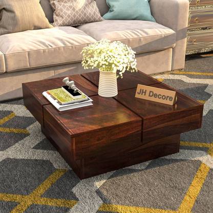 JHDECOR Solid Sheesham Wood Coffee/Center Table For Living Room / Hotel. Solid Wood Coffee Table