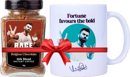 RAGE Silk Blend Belgian Chocolate 50 GMs With Virat Kohli Special Signature Mug Instant Coffee