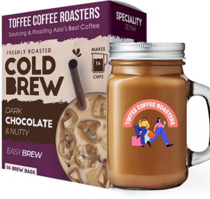 Toffee Coffee Roasters Cold Brew Dark Chocolate and Nutty Roast Coffee | Mason Jar | Easy Brew Coffee | Cold Brew Coffee