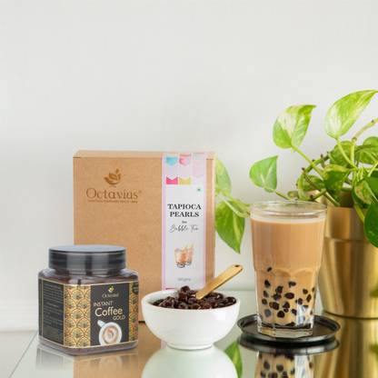 Octavius Bubble Tea Tapioca Pearls With Instant Coffee with 10 Straws Instant Coffee