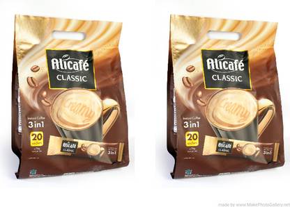 Alicafe Classic Coffee- Instant Coffee 3 in 1 | Pack of 2 | Ground Coffee Premix | Instant Coffee