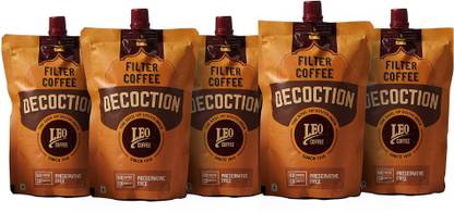 Leo Coffee Filter Coffee Decoction Pack of 5, 200ml Filter Coffee  (5 x 200 ml) at Rs. 247