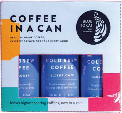 Blue Tokai Coffee Roasters Elder Flower Cold Brew Can | Ready to Drink Coffee | 100% Arabica Coffee | Cold Brew Coffee