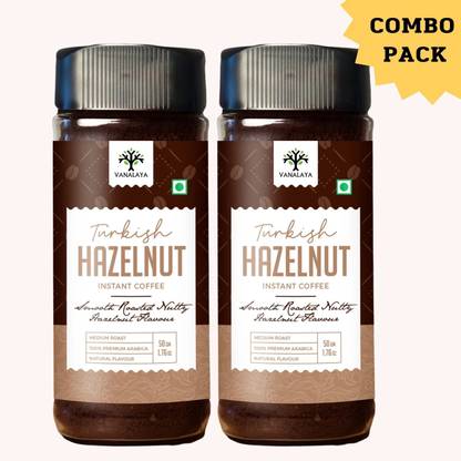 Vanalaya Turkish Hazelnut Instant Coffee, Black Coffee Powder With Rich Aroma & Taste For Weight Loss, Stress Relief Instant Coffee