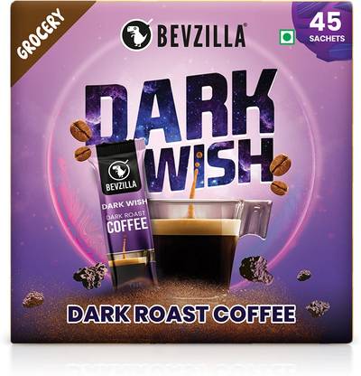 Bevzilla Instant Coffee Powder 45 Dark Wish (Black Roast) Instant Strong Coffee Sachets Instant Coffee
