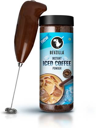 Bevzilla Iced Cold Coffee Powder & Frother Combo Instant Coffee