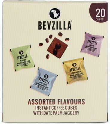 Bevzilla 20 Instant Coffee Cubes Pack with Organic Date Palm Jaggery (Assorted) Instant Coffee