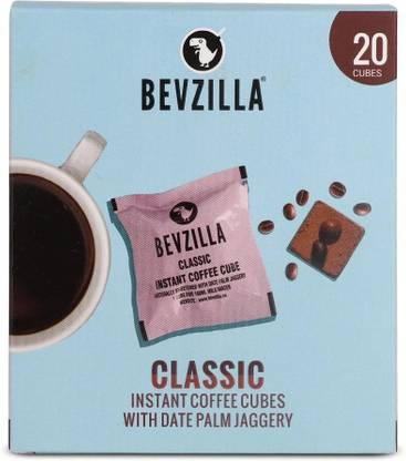 Bevzilla 20 Instant Coffee Cubes Pack with Organic Date Palm Jaggery - Classic Instant Coffee