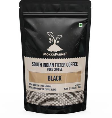 Mokkafarms Black Coffee - 1kg|Filter Coffee|20% Arabica, 80% Robusta| Roast & Ground Coffee