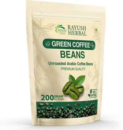 Rayush Herbal Green Coffee Beans 100% Natural & Unroasted Arabic Coffee Beans (200gm) Coffee Beans