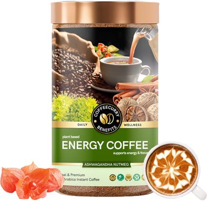 TEACURRY Energy Coffee (65 g) - Boosts Energy and Enhances Focus | Coffeecurry Arabica Instant Coffee