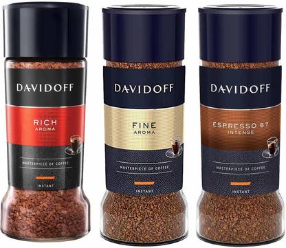 Davidoff Rich Aroma-100gm, Fine Aroma -100gm and Espresso 57 Instant Coffee-100gm (Pack of 3) (Imported) Instant Coffee