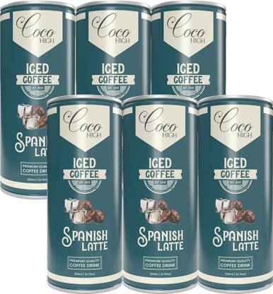 COCO HIGH Iced Coffee Spanish Latte 200 ML (Pack of 6)| Premium Quality Coffee Drink Cold Brew Coffee
