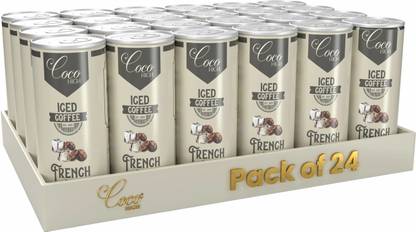 COCO HIGH Iced Coffee French Latte 200 ML (Pack of 24)| Premium Quality Coffee Drink Cold Brew Coffee