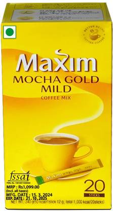 Maxim Mocha Gold Mild 20 Sticks Instant Coffee
