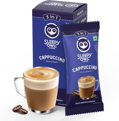 Sleepy Owl Cappuccino Premix Sachets (3 in 1) | Pack of 3 Instant Coffee