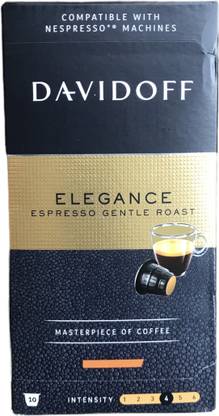 Davidoff Espresso Gentle Roast Coffee Capsules - 10 Capsules (Elegance) Filter Coffee