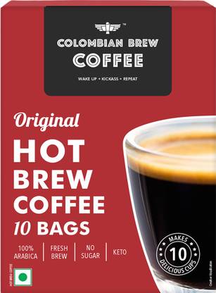 Colombian Brew Colombain Brew Coffee Arabica Original Hot Brew 10 Bags, 10 Cups Instant Coffee