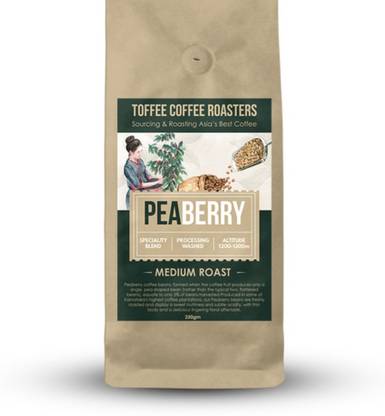 Toffee Coffee Roasters Peaberry Coffee |100% Arabica | Medium Roast | Whole Bean Roast & Ground Coffee