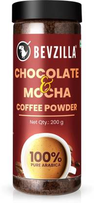 Bevzilla 200 Gram Choclate & Mocha Instant Coffee Powder|Make 100 Cups|Hot & Cold Coffee Instant Coffee
