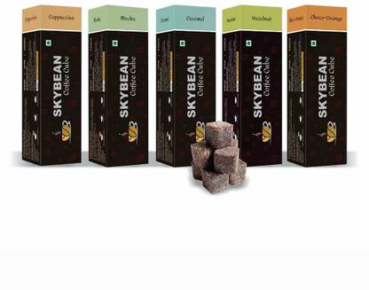 SKYBEAN Cappuccino + Mocha + Hazelnut + Choco-Orange Coffee Cube - 100g each Pack Instant Coffee