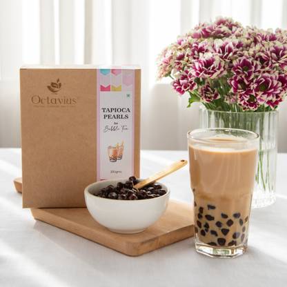 Octavius Bubble Tea Tapioca Pearl with 10 Thick Straws Coffee Beans