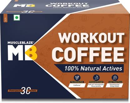 MUSCLEBLAZE Workout Coffee with Ayurvedic Herbs,100% Natural Actives,for Focus & Performance Instant Coffee