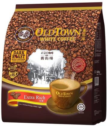 Old Town White Coffee Extra Rich with Dark Roast Bold & Richer Taste Instant Coffee