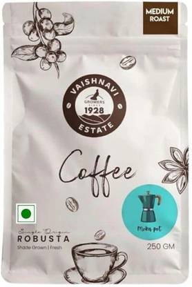 VaishnaviEstate Medium Roast Vegan Robusta Coffee Bean - Moka Pot Coffee Beans