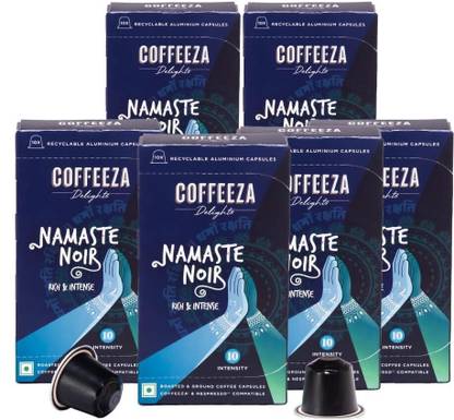 Coffeeza Delights Namaste Noir Coffee Capsules Compatible Coffee Pods Roast & Ground Coffee