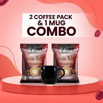 Bevzilla Instant Coffee 2 x 50 Grams Classic Premium & Ceramic Coffee Mugs Instant Coffee