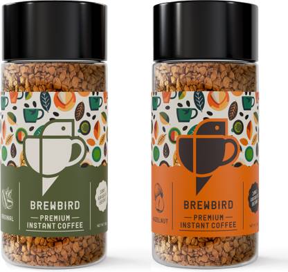 Brewbird Original & Hazelnut | Arabica Beans | Strong Rich Aroma Instant Coffee Instant Coffee