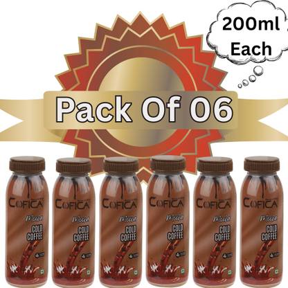 COFICA Mocha Style Cold Coffee Pack of 6, 200ml – Thicker, Bolder, Creamier Instant Coffee