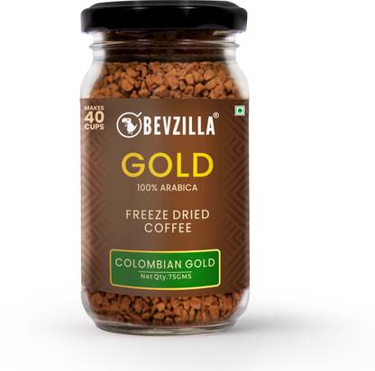 Bevzilla 100% Arabica Columbian Gold Dried Coffee - 75 Grams Instant Coffee