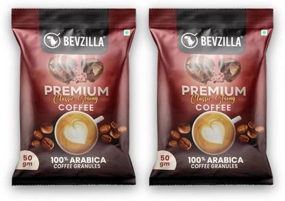 Bevzilla Classic Coffee 50 Grams X 2 Pouches |Hot & Cold Instant Coffee