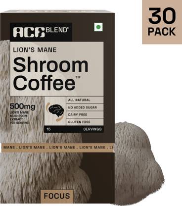 Ace Blend Lions Mane SHROOM COFFEE™ | 30 serves | Mushroom Coffee | Cold/Hot Brew | Instant Coffee