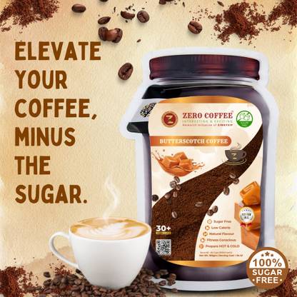 ZINGYSIP Sugar-free butterscotch coffee with sweet flavor – premium, no added sugar. Instant Coffee