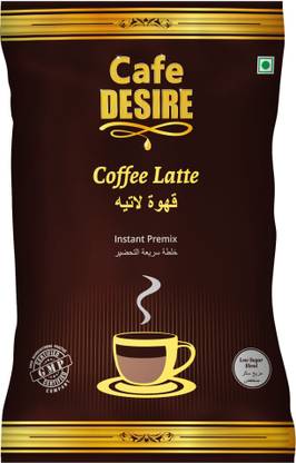 CAFE DESIRE Coffee Latte | Instant Coffee Premix - Low Sugar Unsweetened Instant Coffee